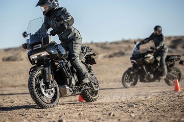 Pan Americas on dirt training course