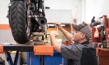 Motorcycle Being Repaired