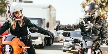Couple riding 2020 livewire motorcycles