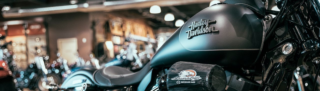 motorcycles in dealership showroom