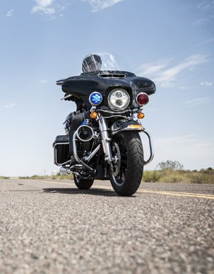 Man riding motorcycle