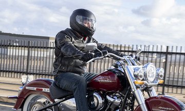 man riding bike